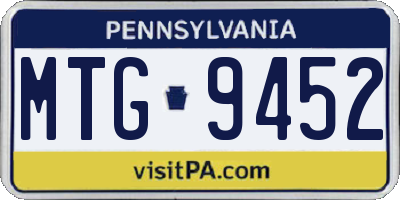 PA license plate MTG9452