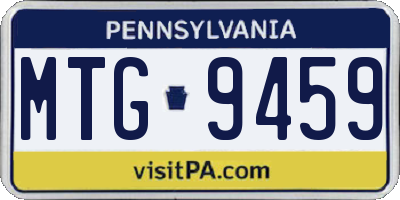 PA license plate MTG9459