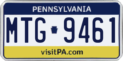 PA license plate MTG9461