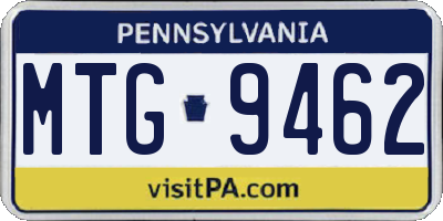 PA license plate MTG9462