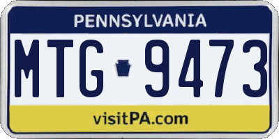 PA license plate MTG9473