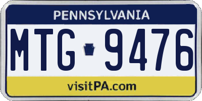 PA license plate MTG9476