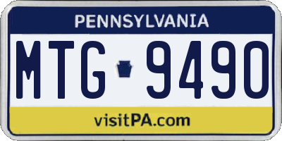 PA license plate MTG9490