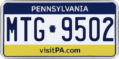 PA license plate MTG9502