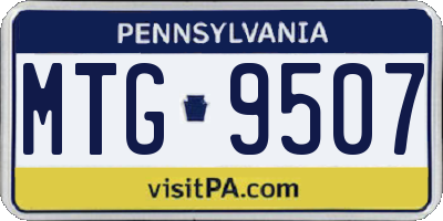 PA license plate MTG9507