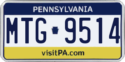 PA license plate MTG9514