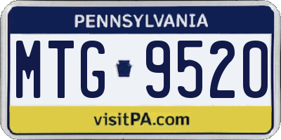 PA license plate MTG9520