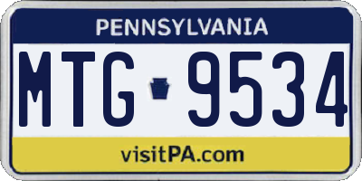 PA license plate MTG9534
