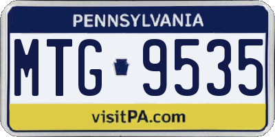 PA license plate MTG9535