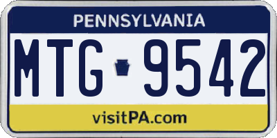 PA license plate MTG9542