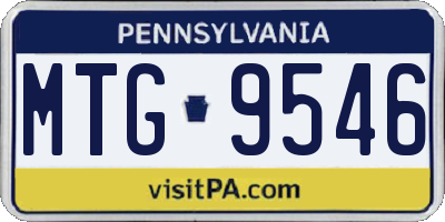 PA license plate MTG9546