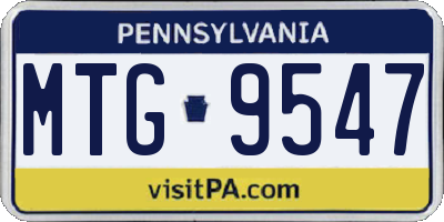 PA license plate MTG9547