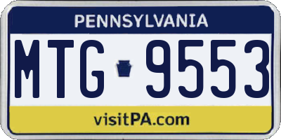PA license plate MTG9553