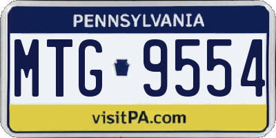 PA license plate MTG9554