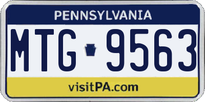 PA license plate MTG9563