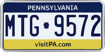 PA license plate MTG9572