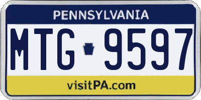 PA license plate MTG9597