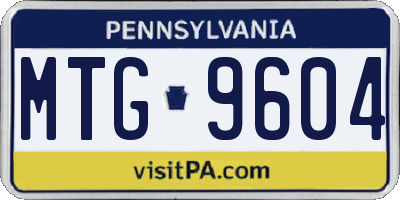 PA license plate MTG9604