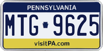 PA license plate MTG9625
