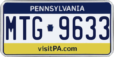 PA license plate MTG9633