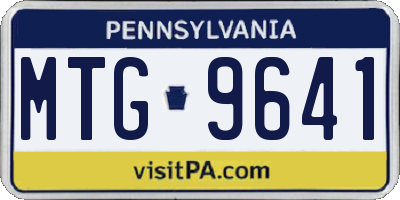 PA license plate MTG9641