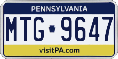 PA license plate MTG9647