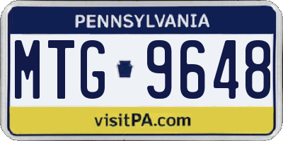 PA license plate MTG9648