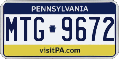 PA license plate MTG9672