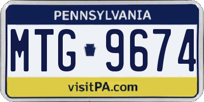 PA license plate MTG9674