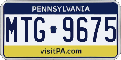 PA license plate MTG9675