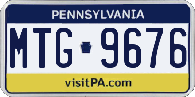 PA license plate MTG9676