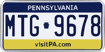 PA license plate MTG9678