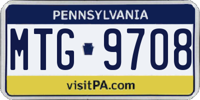 PA license plate MTG9708