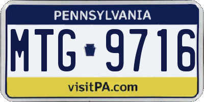 PA license plate MTG9716