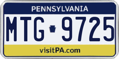 PA license plate MTG9725