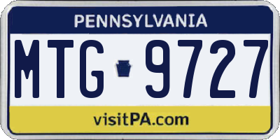PA license plate MTG9727