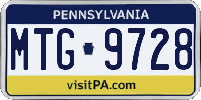 PA license plate MTG9728