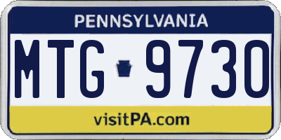 PA license plate MTG9730