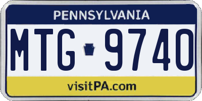PA license plate MTG9740