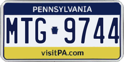 PA license plate MTG9744
