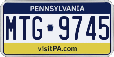 PA license plate MTG9745