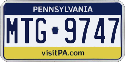 PA license plate MTG9747