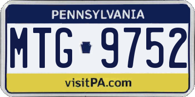 PA license plate MTG9752
