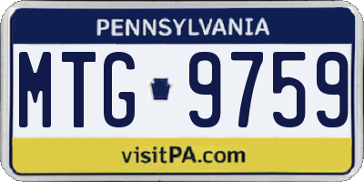 PA license plate MTG9759