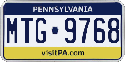 PA license plate MTG9768