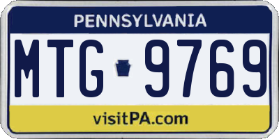 PA license plate MTG9769