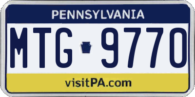 PA license plate MTG9770