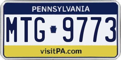 PA license plate MTG9773
