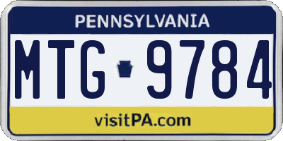 PA license plate MTG9784