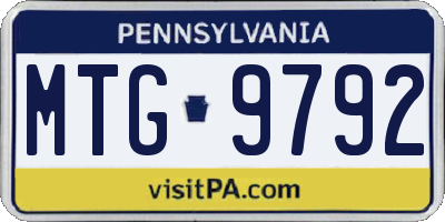 PA license plate MTG9792